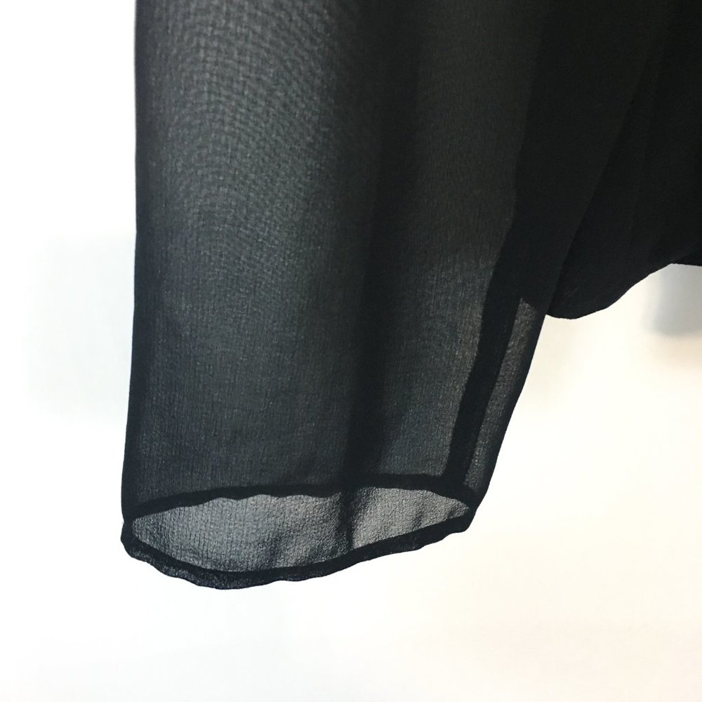 Zara Woman Black Center Stripe Semi Sheer Blouse (L) - Picture 3 of 15